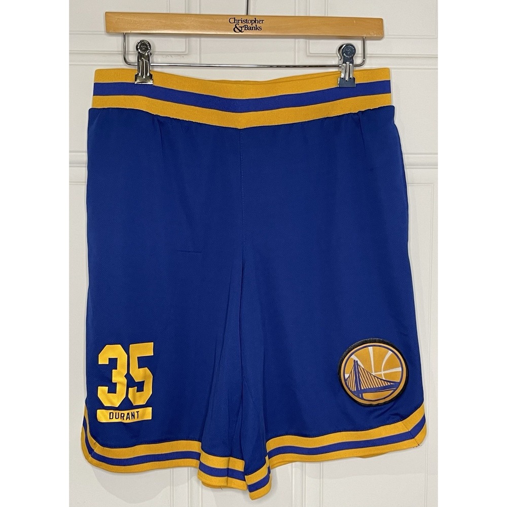 NBA Golden State Warriors Men's Medium Mesh Shorts Kevin Durant 35 Blue Yellow